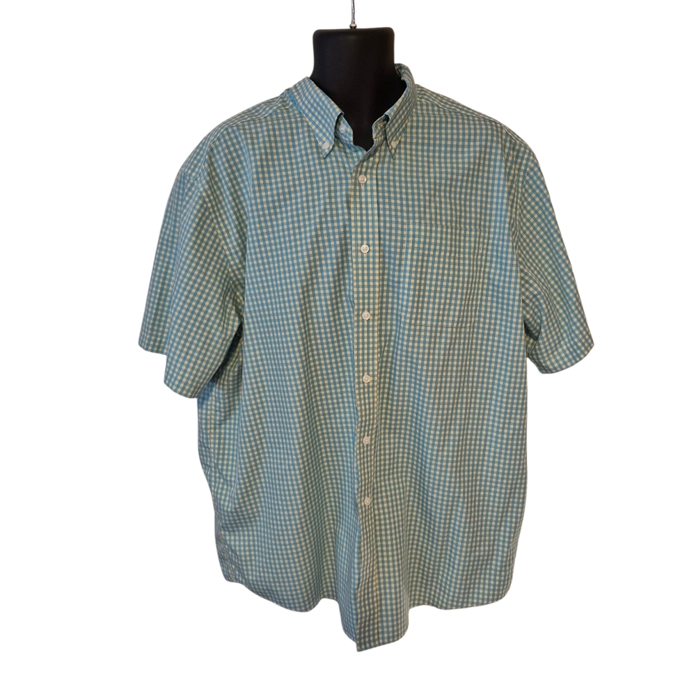 Vintage L L. Bean Green Yellow Check Shirt Mens Xl